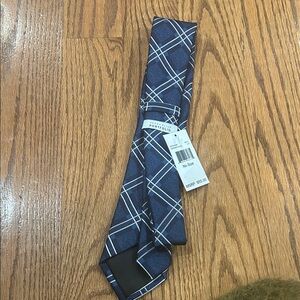 Perry Ellis Blue and White Checkered Tie
